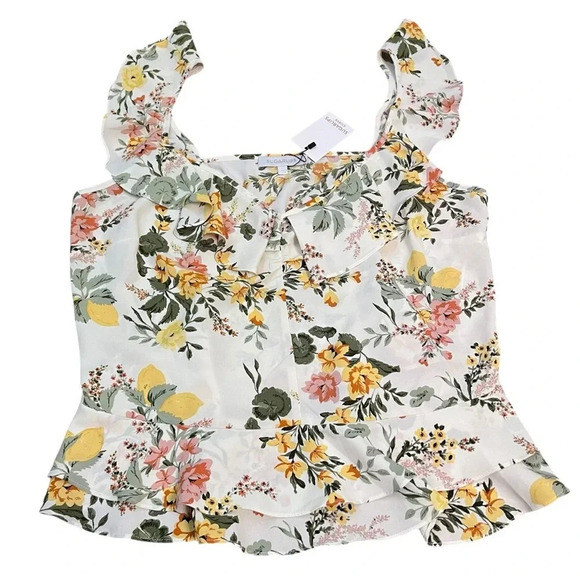 Sugarlips Tops - Sugarlips Floral Flutter Strap Tropical Print Top 2X